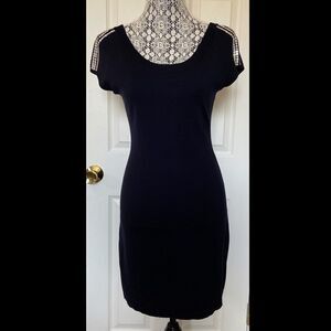 Lisli Swarovski Sweater Dress Navy Blue Size Small